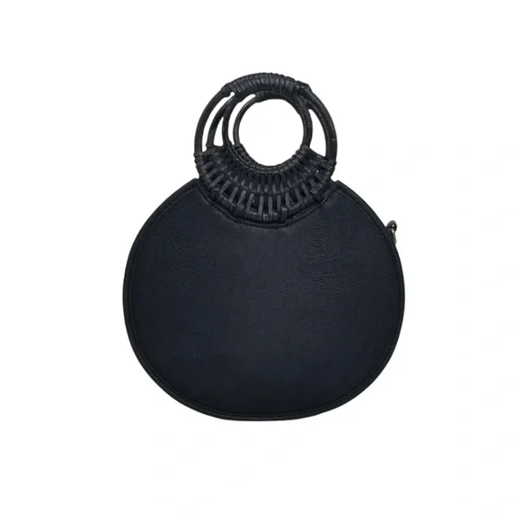 ANTHROPOLOGIE Womens Marianne Black Woven Crossbody Circle Bag - Picture 5 of 12